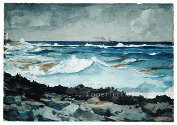 ウィンスロー・ホーマー Painting - ショア・アンド・サーフ・ナッソー リアリズム海洋画家 ウィンスロー・ホーマー